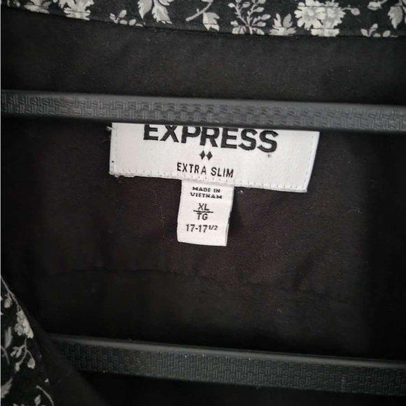 Express Black Shirt with White Floral Detail - Picture 2 of 2